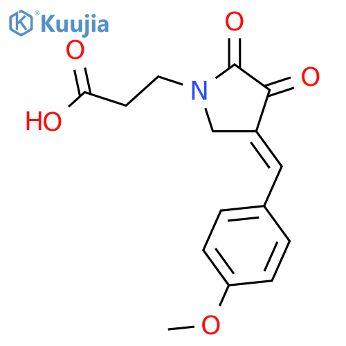 3-[4-[(4-methoxyphenyl)methylidene]-2,3-dioxopyrrolidin-1-yl]propanoic Acid structure