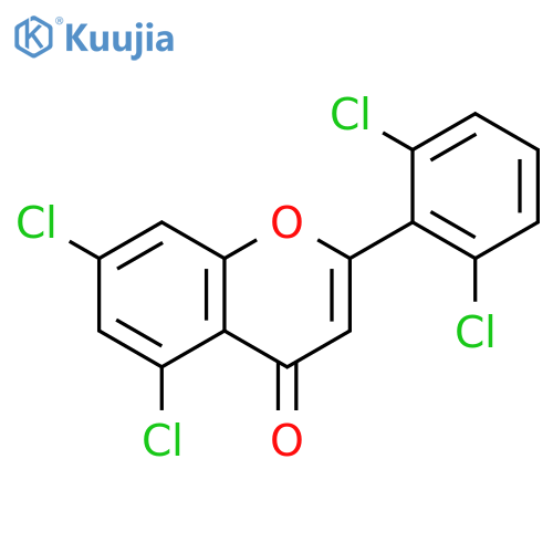 4H-1-BENZOPYRAN-4-ONE, 5,7-DICHLORO-2-(2,6-DICHLOROPHENYL)- structure