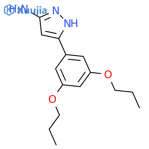 1H-PYRAZOL-3-AMINE, 5-(3,5-DIPROPOXYPHENYL)- structure