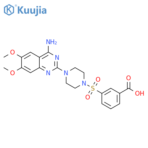 Benzoic acid,3-[[4-(4-amino-6,7-dimethoxy-2-quinazolinyl)-1-piperazinyl]sulfonyl]- structure