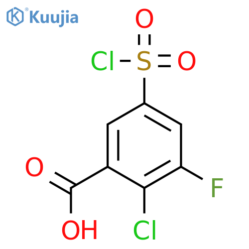 2-Chloro-5-(chlorosulfonyl)-3-fluorobenzoic Acid structure