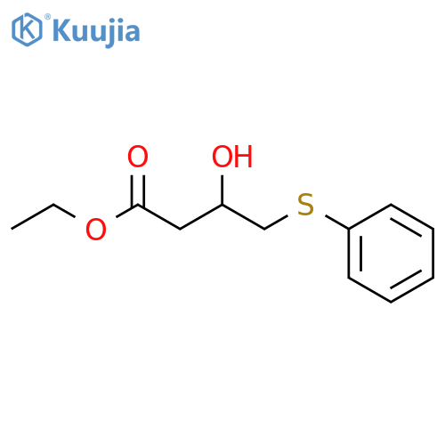 BUTANOIC ACID, 3-HYDROXY-4-(PHENYLTHIO)-, ETHYL ESTER structure