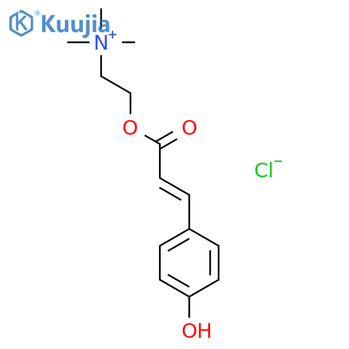 2-{[(2E)-3-(4-hydroxyphenyl)prop-2-enoyl]oxy}-N,N,N-trimethylethanaminium chloride structure