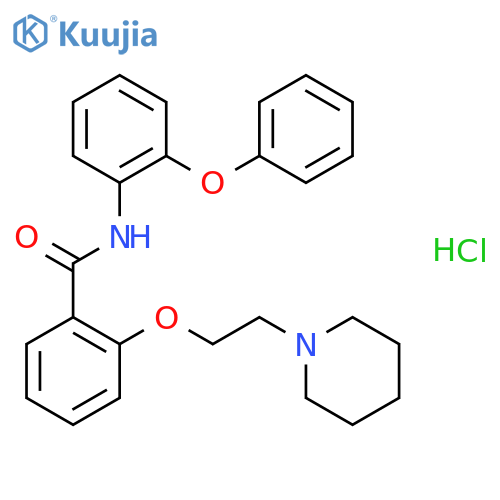 N-(2-phenoxyphenyl)-2-(2-piperidin-1-ylethoxy)benzamide hydrochloride structure