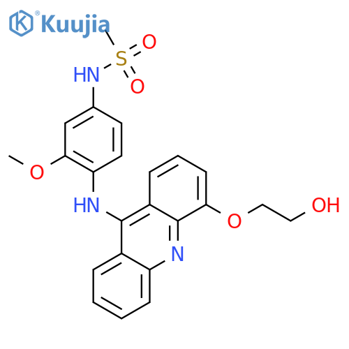 N-(4-{[4-(2-hydroxyethoxy)acridin-9-yl]amino}-3-methoxyphenyl)methanesulfonamide structure