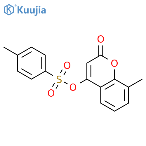 2H-1-Benzopyran-2-one, 8-methyl-4-[[(4-methylphenyl)sulfonyl]oxy]- structure