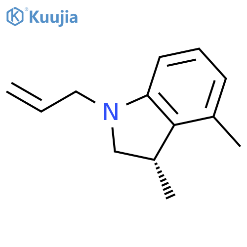 1H-INDOLE, 2,3-DIHYDRO-3,4-DIMETHYL-1-(2-PROPENYL)-, (3S)- structure