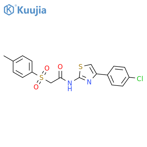 N-[4-(4-chlorophenyl)-1,3-thiazol-2-yl]-2-(4-methylbenzenesulfonyl)acetamide structure