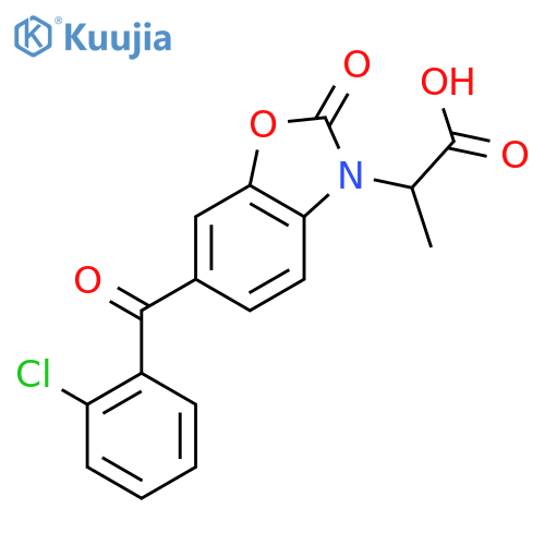 2-[6-(2-chlorobenzoyl)-2-oxo-1,3-benzoxazol-3(2H)-yl]propanoic acid structure