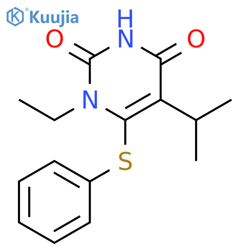 2,4(1H,3H)-PYRIMIDINEDIONE, 1-ETHYL-5-(1-METHYLETHYL)-6-(PHENYLTHIO)- structure