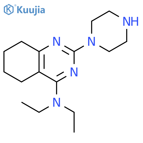 4-Quinazolinamine, N,N-diethyl-5,6,7,8-tetrahydro-2-(1-piperazinyl)- structure