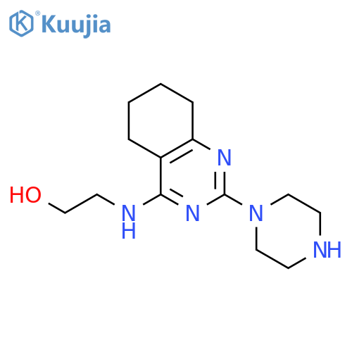 Ethanol, 2-[[5,6,7,8-tetrahydro-2-(1-piperazinyl)-4-quinazolinyl]amino]- structure