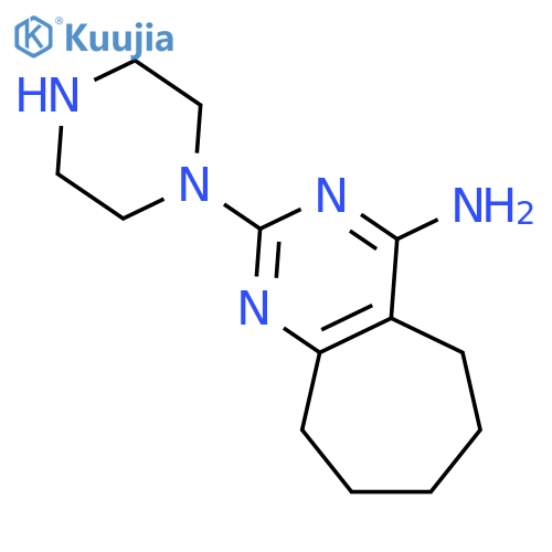 6,7,8,9-tetrahydro-2-(1-piperazinyl)-5H-Cycloheptapyrimidin-4-amine structure