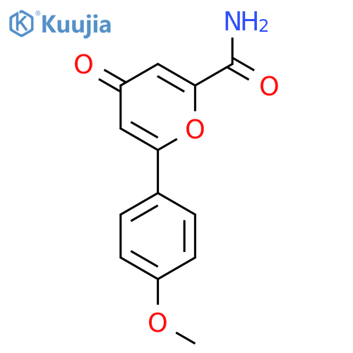 6-(4-methoxyphenyl)-4-oxo-4H-pyran-2-carboxamide structure