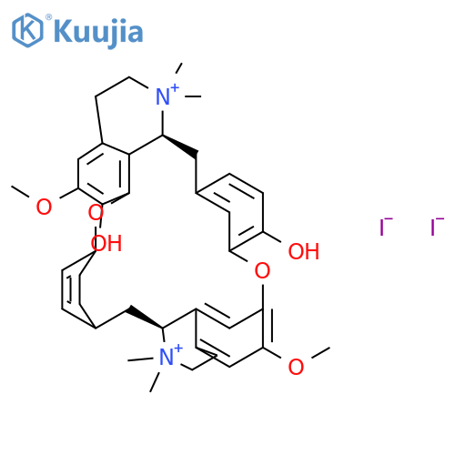 (1'alpha)-6,6'-dimethoxy-2,2,2',2'-tetramethyltubocuraran-2,2'-diium-7',12'-diol diiodide structure