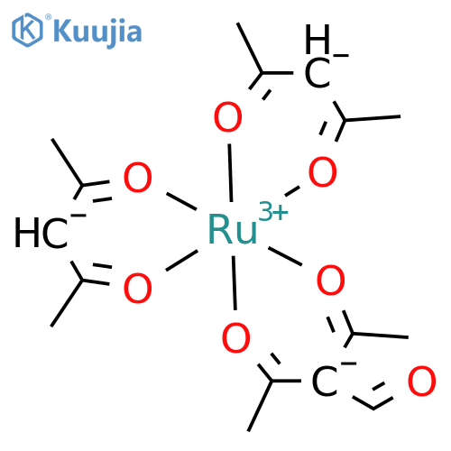 Ruthenium,(2-acetyl-3-oxobutanalato-O2,O3)bis(2,4-pentanedionato-O,O')-,(OC-6-22)- (9CI) structure