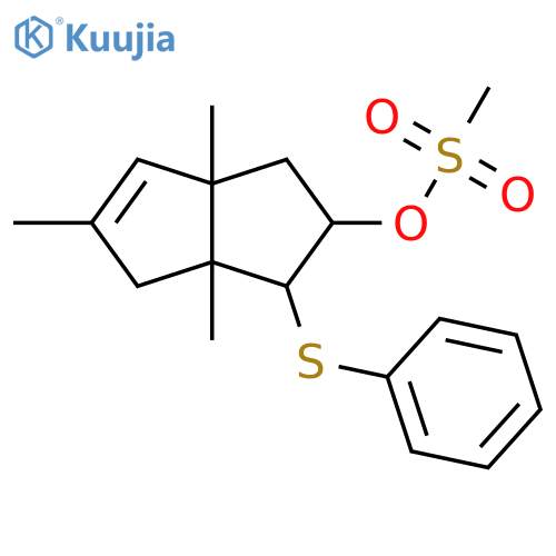 2-Pentalenol, 1,2,3,3a,6,6a-hexahydro-3a,5,6a-trimethyl-1-(phenylthio)-,methanesulfonate structure