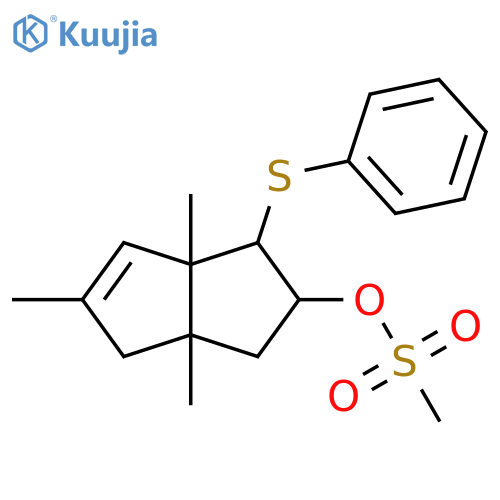 2-Pentalenol, 1,2,3,3a,4,6a-hexahydro-3a,5,6a-trimethyl-1-(phenylthio)-,methanesulfonate structure