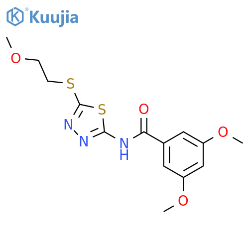 <br>3,5-dimethoxy-N-{5-[(2-methoxyethyl)sulfanyl]-1,3,4-thiadiazol-2-yl}benzami de structure