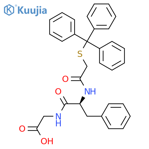 Glycine, N-[[(triphenylmethyl)thio]acetyl]-L-phenylalanyl- structure