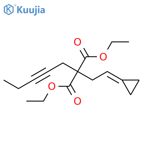 Propanedioic acid, (2-cyclopropylideneethyl)-2-pentynyl-, diethyl ester structure