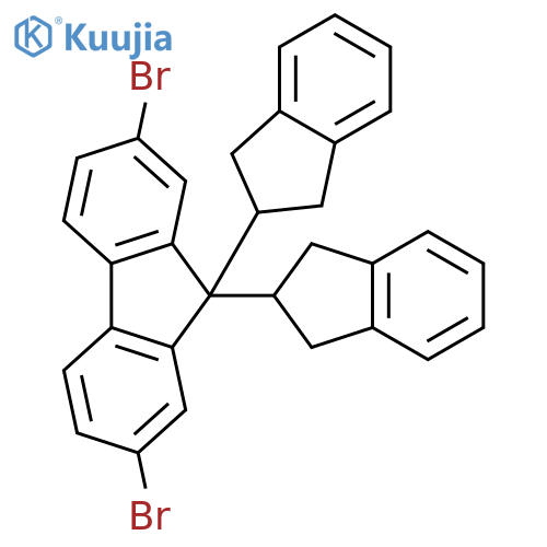 9H-FLUORENE, 2,7-DIBROMO-9,9-BIS(2,3-DIHYDRO-1H-INDEN-2-YL)- structure