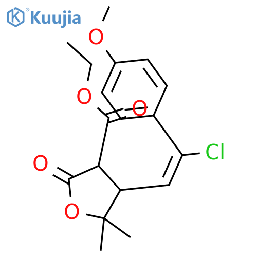 3-Furancarboxylic acid,4-[2-chloro-2-(4-methoxyphenyl)ethenyl]tetrahydro-5,5-dimethyl-2-oxo-,ethyl ester structure