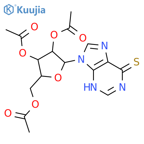 9H-Purine-6-thiol, 9-b-D-lyxofuranosyl-,2',3',5'-triacetate (8CI) structure
