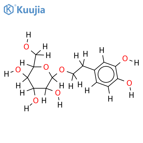 2-(3,4-dihydroxyphenyl)ethyl 2-O-alpha-L-rhamnopyranosyl-beta-D-allopyranoside structure
