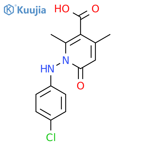 3-Pyridinecarboxylic acid,1-[(4-chlorophenyl)amino]-1,6-dihydro-2,4-dimethyl-6-oxo- structure