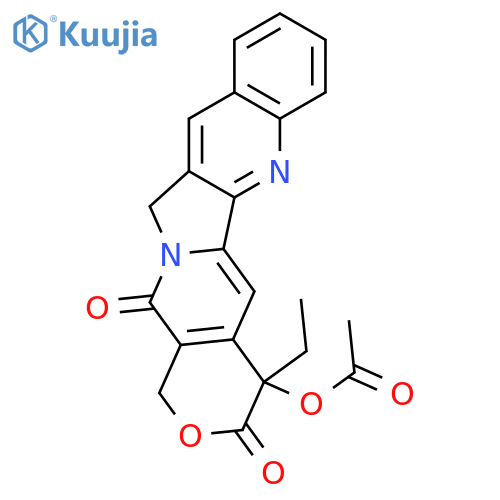 4-ethyl-3,14-dioxo-3,4,12,14-tetrahydro-1H-pyrano[3'',4'':6,7]indolizino[1,2-b]quinolin-4-yl acetate structure