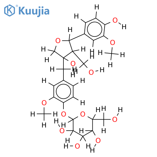 (+)-8'-hydroxyariciresinol 4'-O-beta-D-glucopyranoside structure