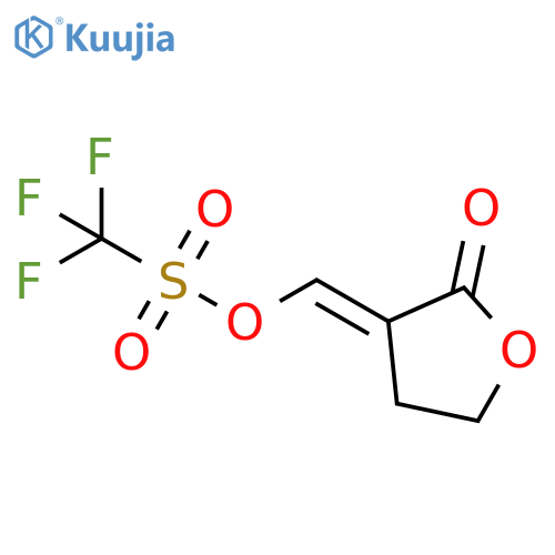 Methanesulfonic acid, 1,1,1-trifluoro-, (E)-(dihydro-2-oxo-3(2H)-furanylidene)methyl ester structure