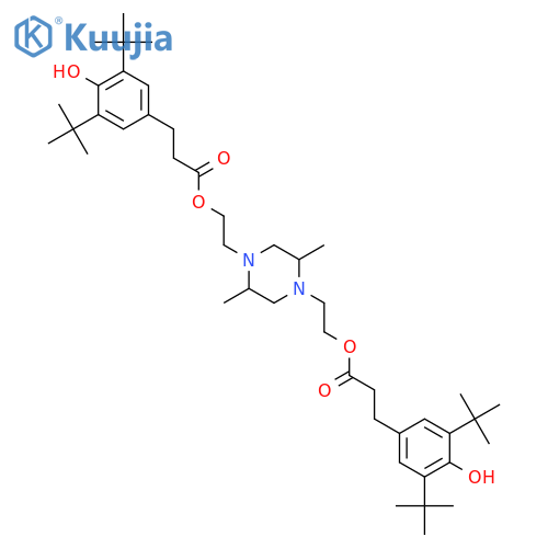 (2,5-Dimethylpiperazine-1,4-diyl)diethylene bis[3-[3,5-DI-tert-butyl-4-hydroxyphenyl]propionate] structure