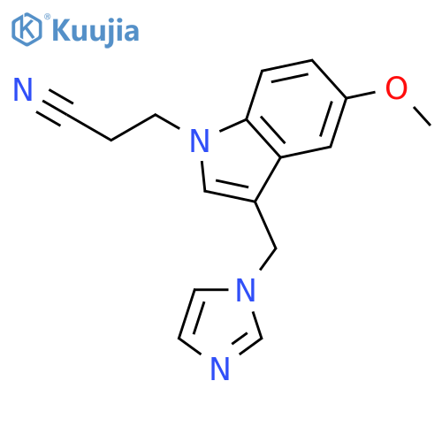1H-Indole-1-propanenitrile, 3-(1H-imidazol-1-ylmethyl)-5-methoxy- structure