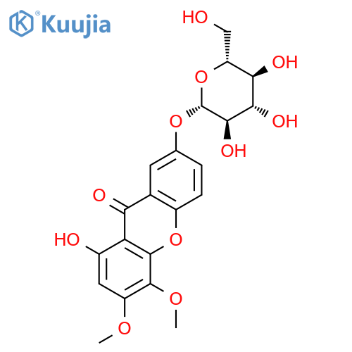 9H-Xanthen-9-one, 7-(b-D-glucopyranosyloxy)-1-hydroxy-3,4-dimethoxy- structure