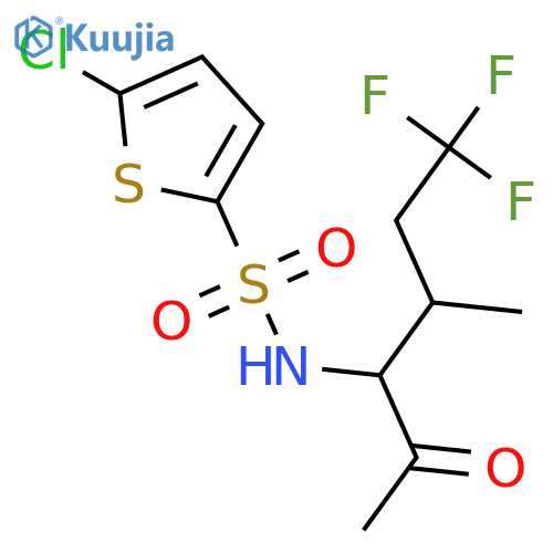 2-Thiophenesulfonamide,N-[(1S,2R)-1-acetyl-4,4,4-trifluoro-2-methylbutyl]-5-chloro- structure