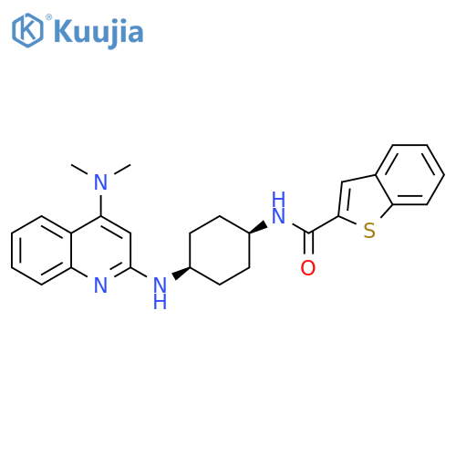 Benzo[b]thiophene-2-carboxamide,N-[cis-4-[[4-(dimethylamino)-2-quinolinyl]amino]cyclohexyl]- structure