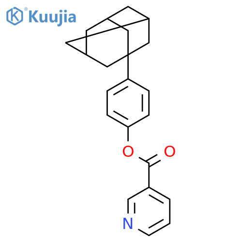 4-(tricyclo[3.3.1.1~3,7~]dec-1-yl)phenyl pyridine-3-carboxylate structure