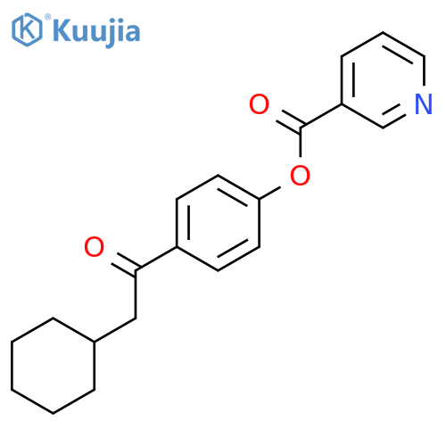 3-Pyridinecarboxylic acid, 4-(cyclohexylacetyl)phenyl ester structure