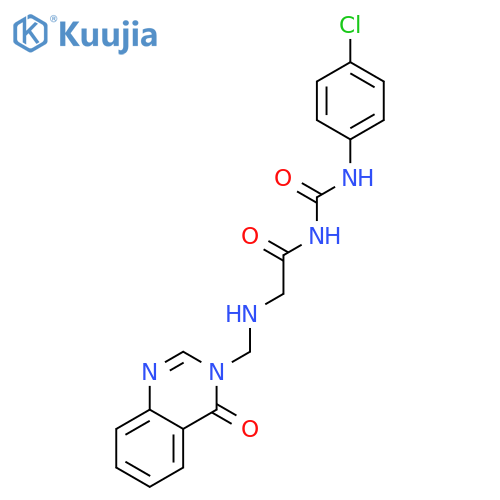 N-[(4-chlorophenyl)carbamoyl]-N~2~-[(4-oxoquinazolin-3(4H)-yl)methyl]glycinamide structure