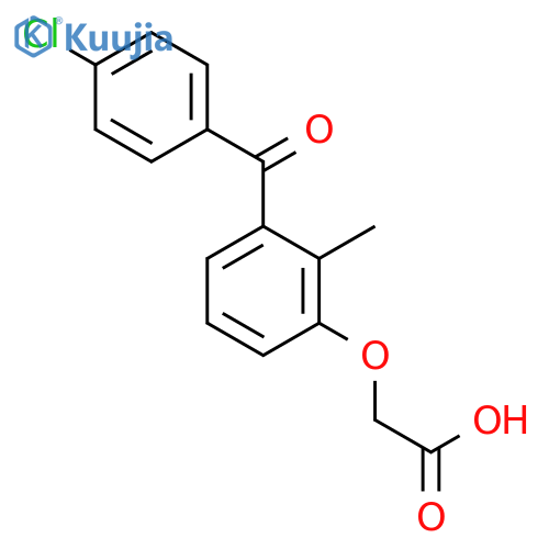 [3-(4-chlorobenzoyl)-2-methylphenoxy]acetic acid structure