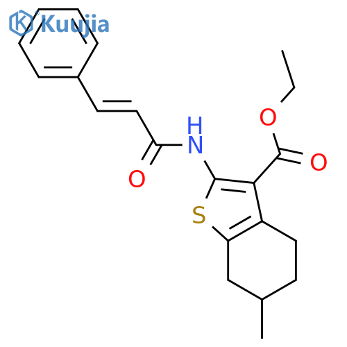ethyl 6-methyl-2-(2E)-3-phenylprop-2-enamido-4,5,6,7-tetrahydro-1-benzothiophene-3-carboxylate structure