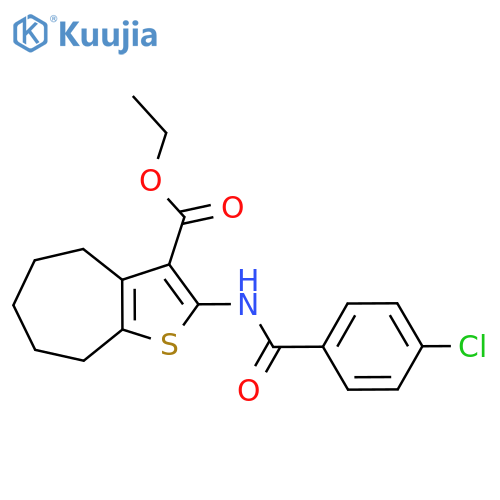 ethyl 2-(4-chlorobenzamido)-4H,5H,6H,7H,8H-cycloheptabthiophene-3-carboxylate structure
