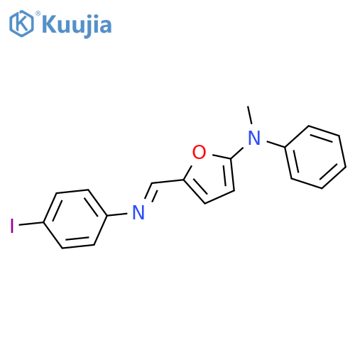 2-Furanamine,5-[[(4-iodophenyl)imino]methyl]-N-methyl-N-phenyl- structure