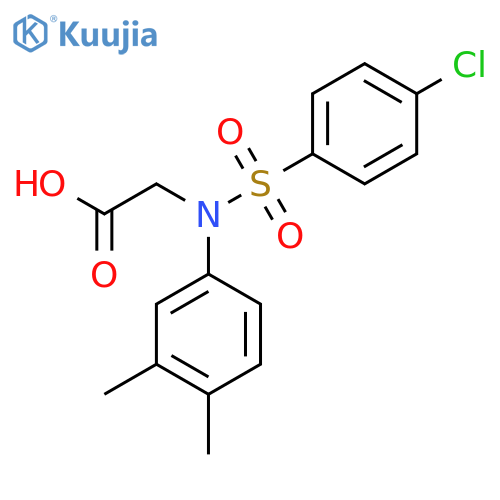 N-(4-Chlorophenyl)sulfonyl-N-(3,4-dimethylphenyl)glycine structure