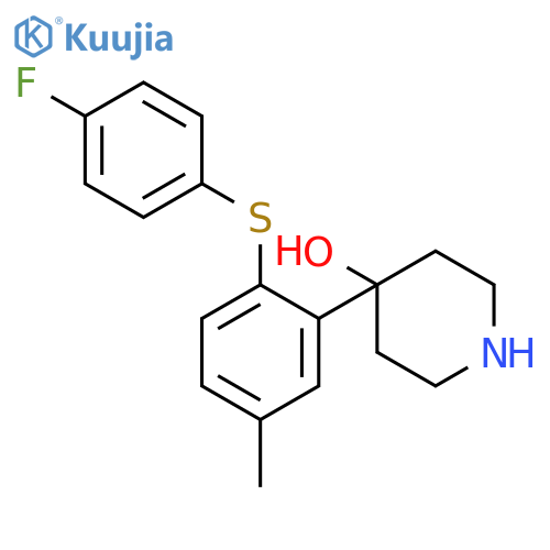 4-Piperidinol, 4-[2-[(4-fluorophenyl)thio]-5-methylphenyl]- structure