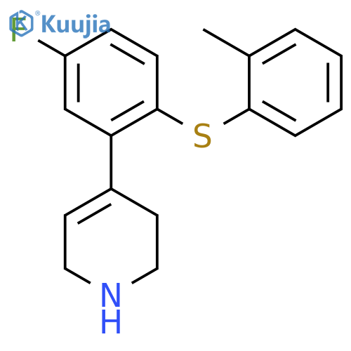 PYRIDINE, 4-[5-FLUORO-2-[(2-METHYLPHENYL)THIO]PHENYL]-1,2,3,6-TETRAHYDRO- structure