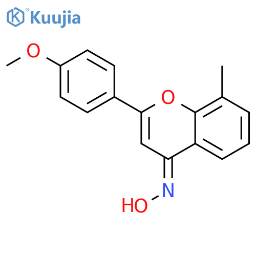 4H-1-BENZOPYRAN-4-ONE, 2-(4-METHOXYPHENYL)-8-METHYL-, OXIME structure