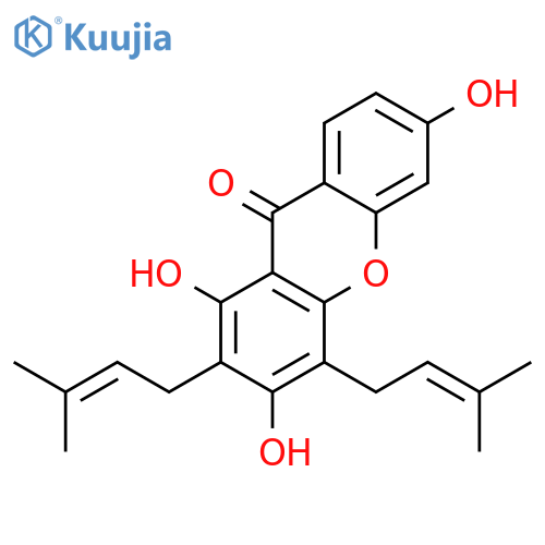 1,3,6-trihydroxy-2,4-bis(3-methylbut-2-en-1-yl)-9H-xanthen-9-one structure